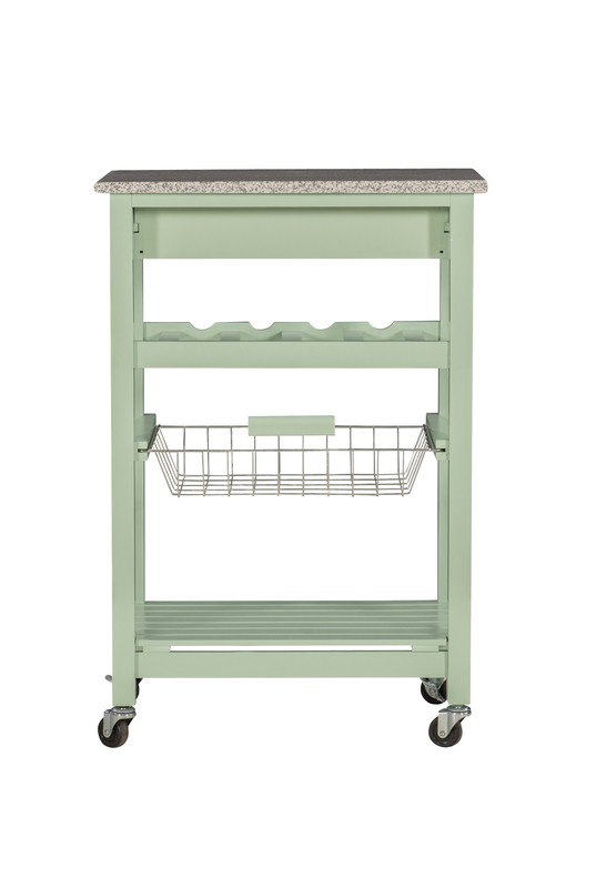 Macy 22.88'' Wide Rolling Kitchen Cart with Granite Top