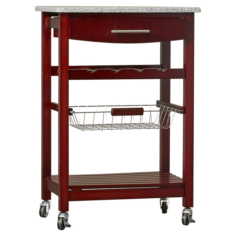 Macy 22.88'' Wide Rolling Kitchen Cart with Granite Top