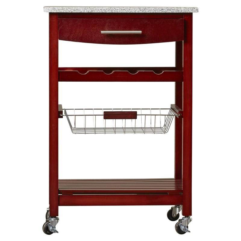 Macy 22.88'' Wide Rolling Kitchen Cart with Granite Top