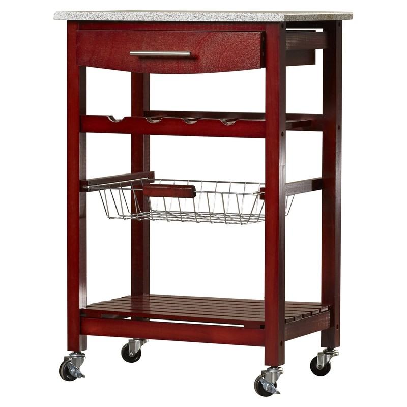 Macy 22.88'' Wide Rolling Kitchen Cart with Granite Top