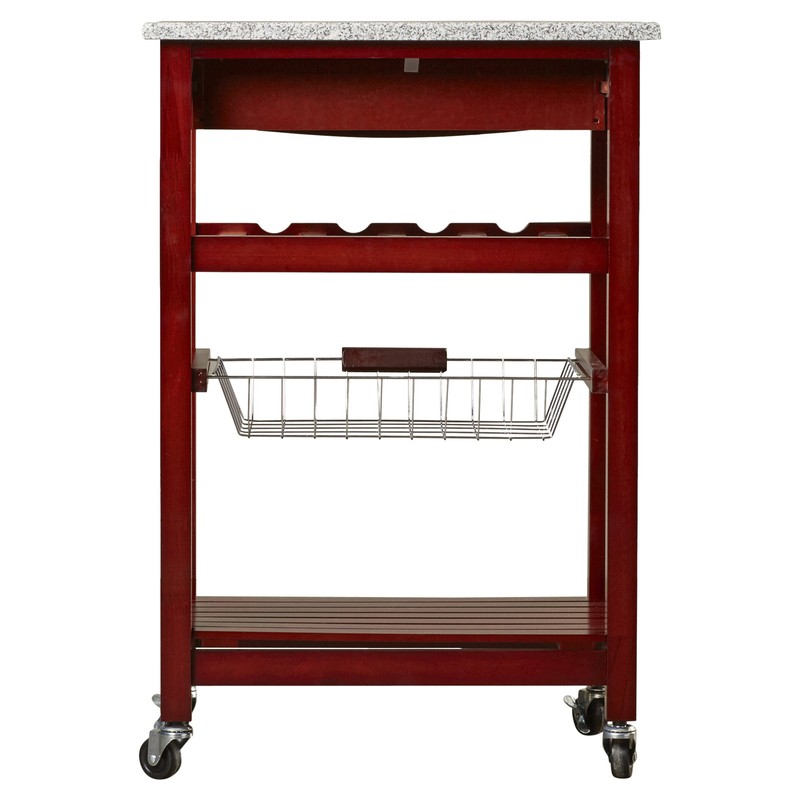 Macy 22.88'' Wide Rolling Kitchen Cart with Granite Top