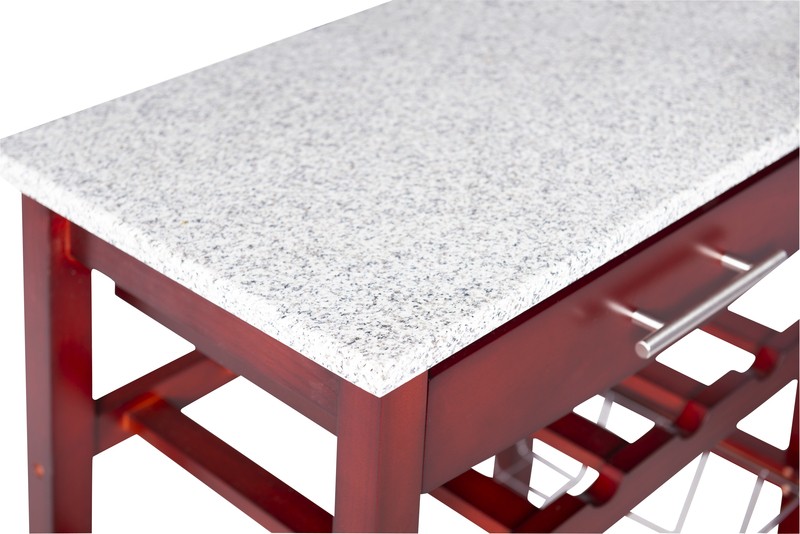Macy 22.88'' Wide Rolling Kitchen Cart with Granite Top