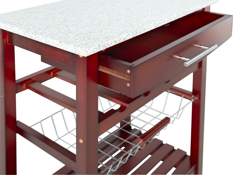 Macy 22.88'' Wide Rolling Kitchen Cart with Granite Top
