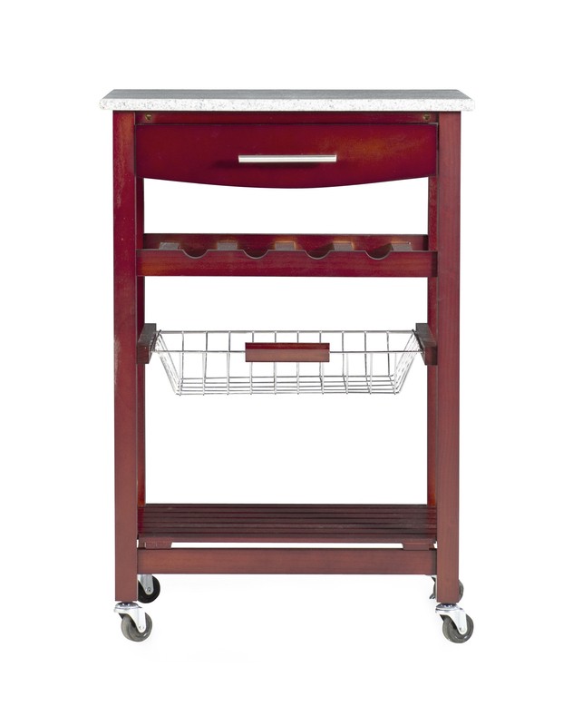 Macy 22.88'' Wide Rolling Kitchen Cart with Granite Top