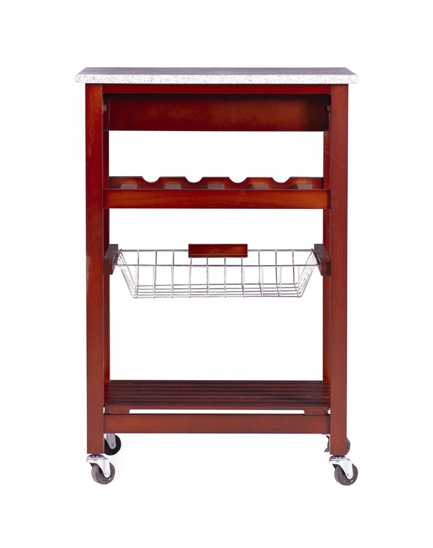 Macy 22.88'' Wide Rolling Kitchen Cart with Granite Top