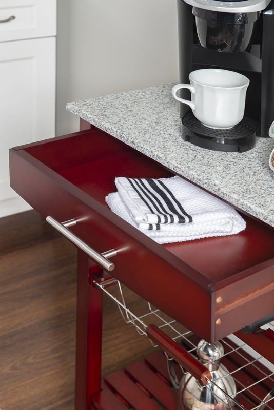 Macy 22.88'' Wide Rolling Kitchen Cart with Granite Top