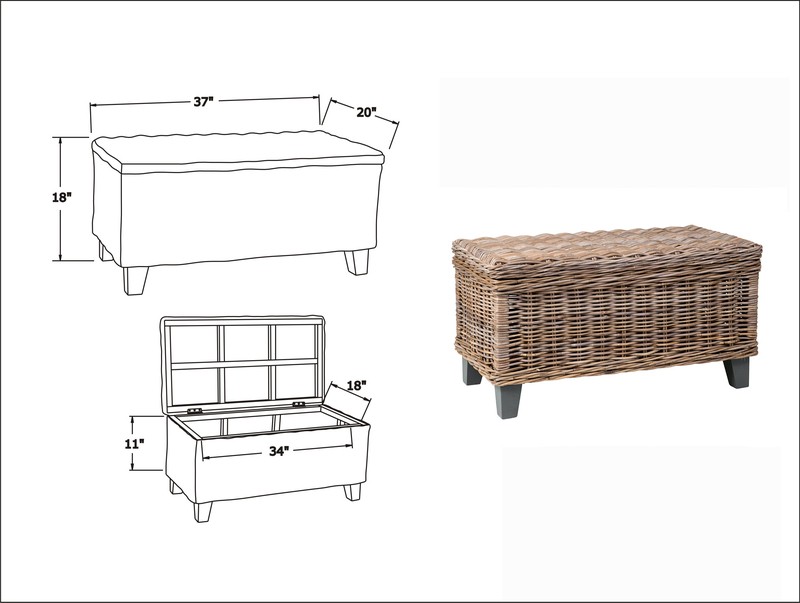 Madewell 4 Legs Coffee Table with Storage
