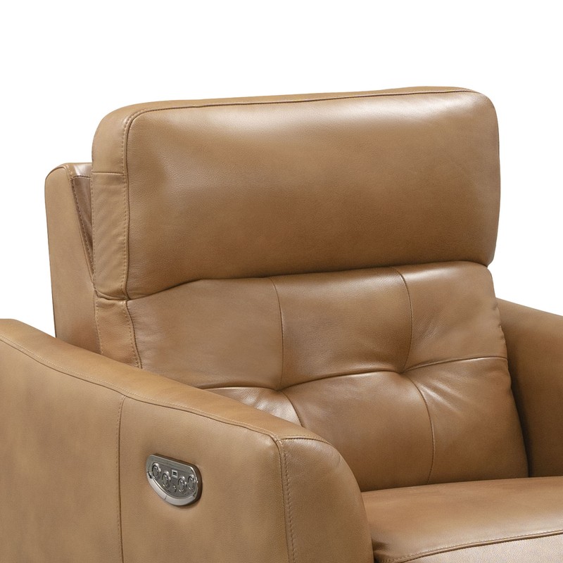 Maes 60'' Genuine Leather Square Arm Power Reclining Loveseat