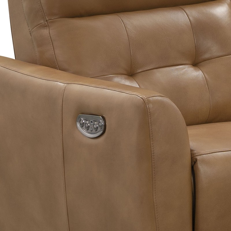 Maes 60'' Genuine Leather Square Arm Power Reclining Loveseat