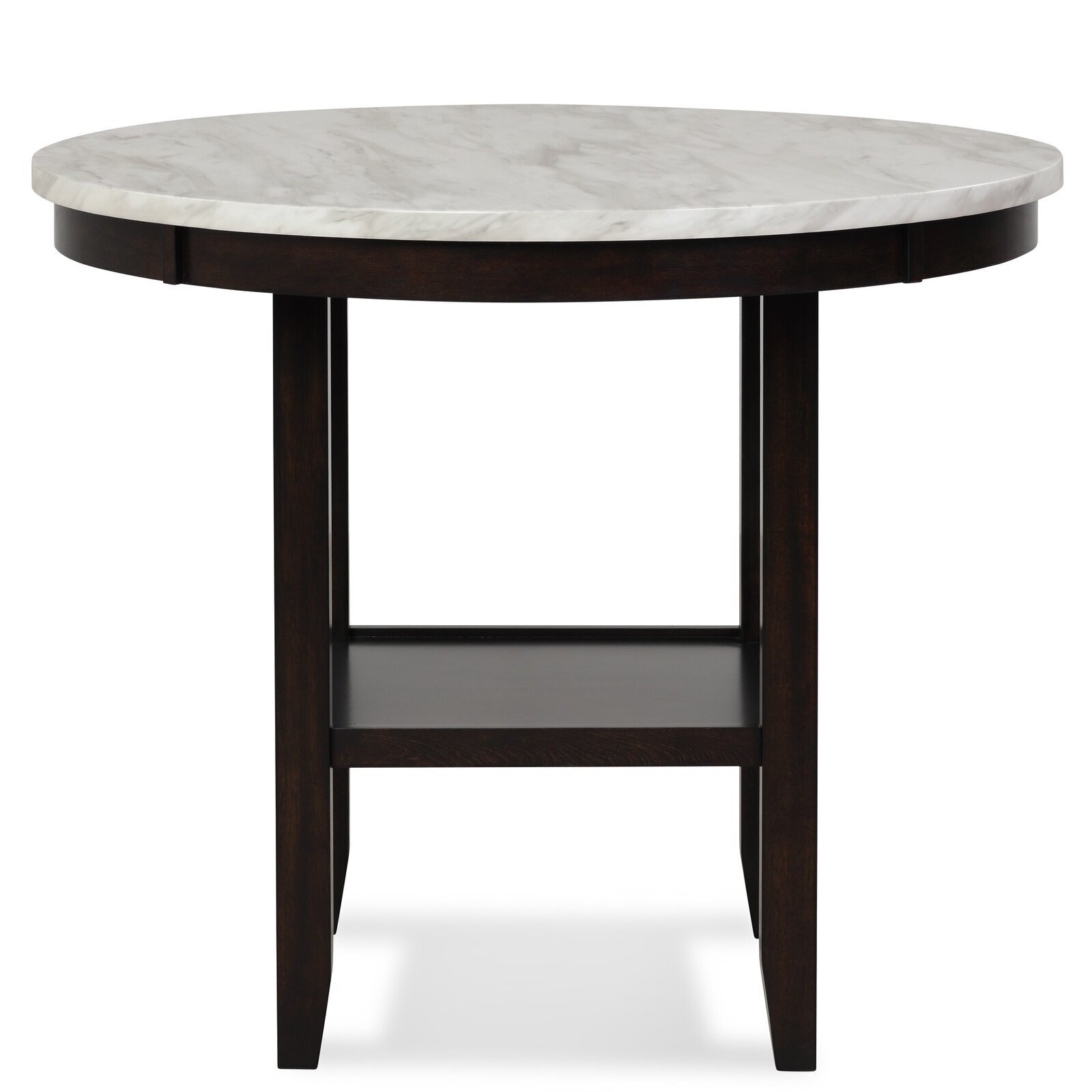 Marble Table With A Thick Black Wooden Frame 