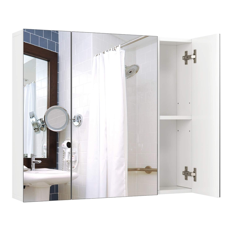 Marthvale Surface Mount Framed 3 Door Medicine Cabinet with 2 Adjustable Shelves