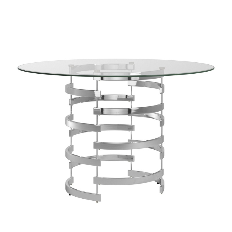 Maximilian 47.25'' Iron Pedestal Dining Table