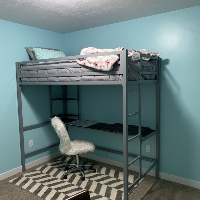 Maxwell Metal Loft Bed with Built-in-Desk by Novogratz