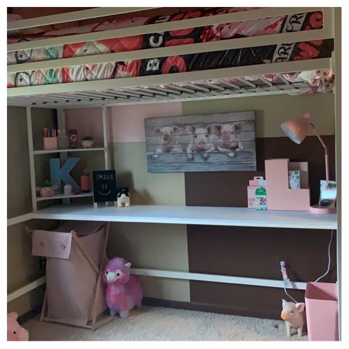 Maxwell Metal Loft Bed with Built-in-Desk by Novogratz