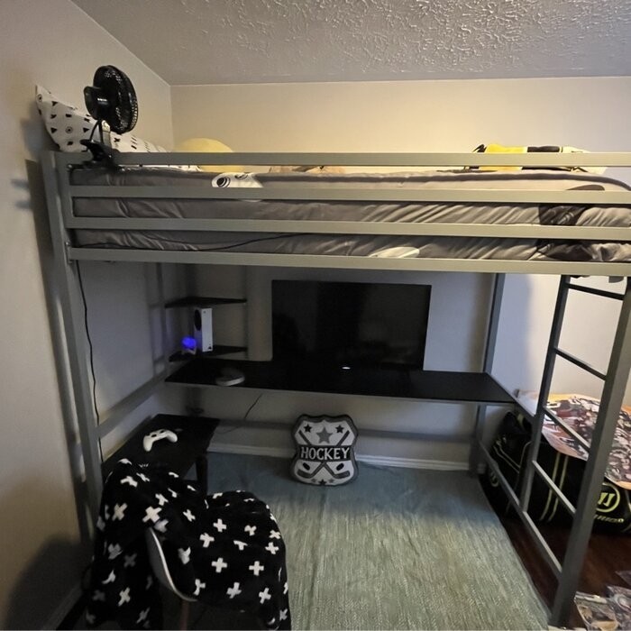 Maxwell Metal Loft Bed with Built-in-Desk by Novogratz