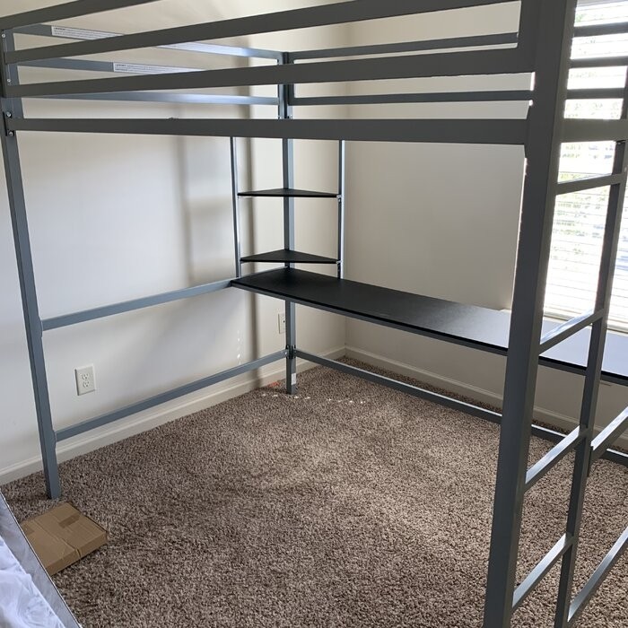 Maxwell Metal Loft Bed with Built-in-Desk by Novogratz