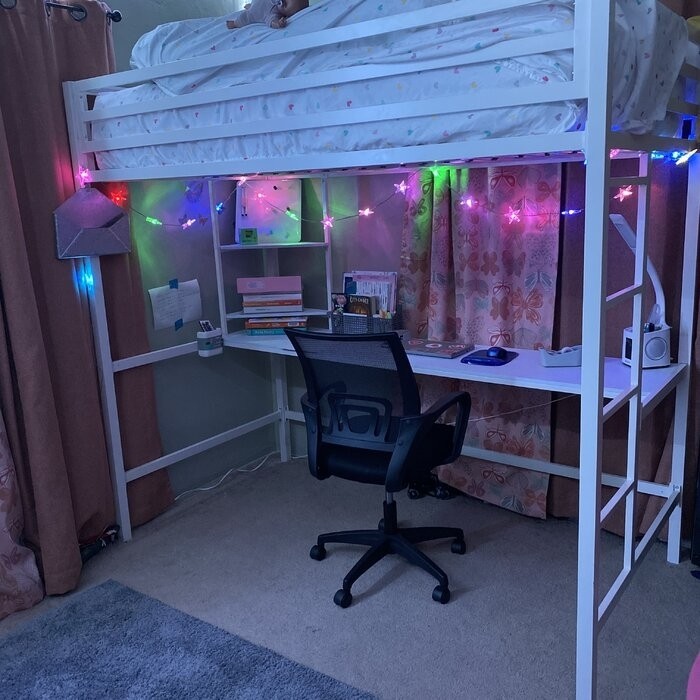Maxwell Metal Loft Bed with Built-in-Desk by Novogratz