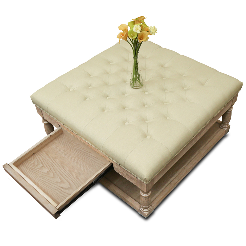 Mayfair 33'' Wide Tufted Square Cocktail Ottoman with Storage