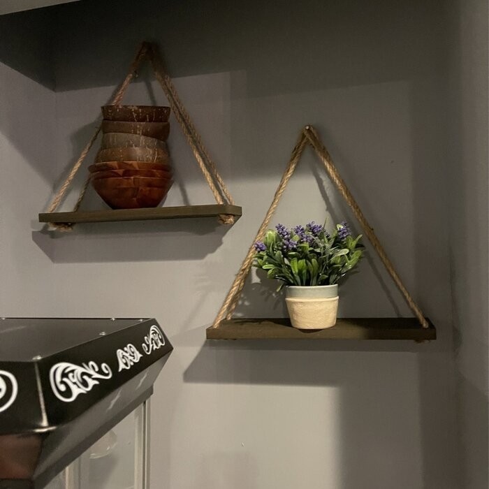 Mcspadden 2 Piece Triangle Solid Wood Floating Shelf