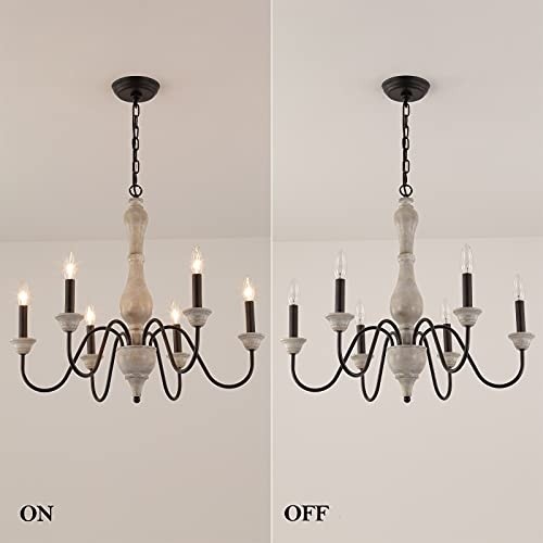 MEIXISUE French Country Chandelier,Farmhouse Vintage Antique Chandelier Pendant Light Fixtures for Kitchen Island Dining Room Living Room Foyer Entryway Office