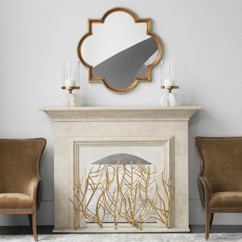 Memoire Single Panel Iron Fireplace Screen