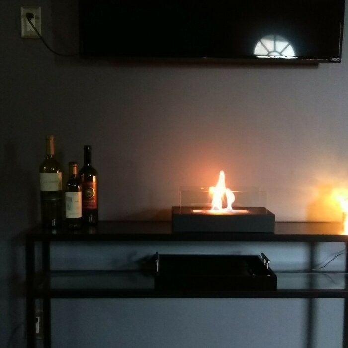 Metal Bio-Ethanol Outdoor Tabletop Fireplace with Flame Guard