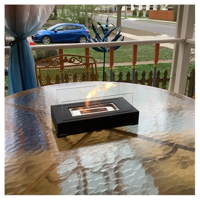 Metal Bio-Ethanol Outdoor Tabletop Fireplace with Flame Guard
