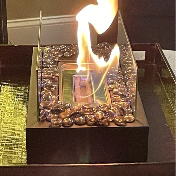Metal Bio-Ethanol Outdoor Tabletop Fireplace with Flame Guard