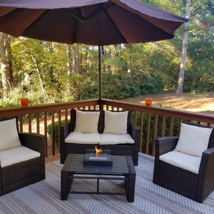 Metal Bio-Ethanol Outdoor Tabletop Fireplace with Flame Guard
