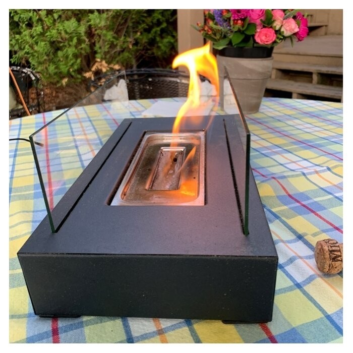 Metal Bio-Ethanol Outdoor Tabletop Fireplace with Flame Guard
