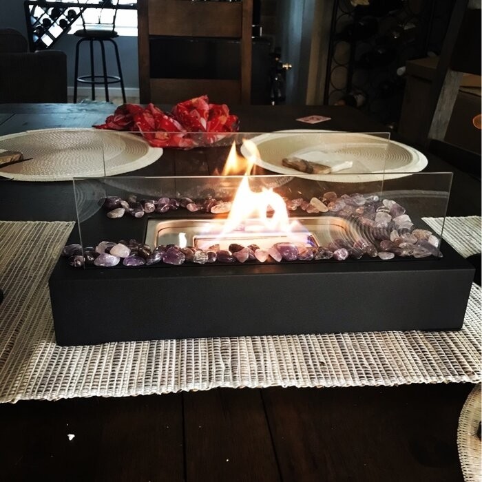 Metal Bio-Ethanol Outdoor Tabletop Fireplace with Flame Guard