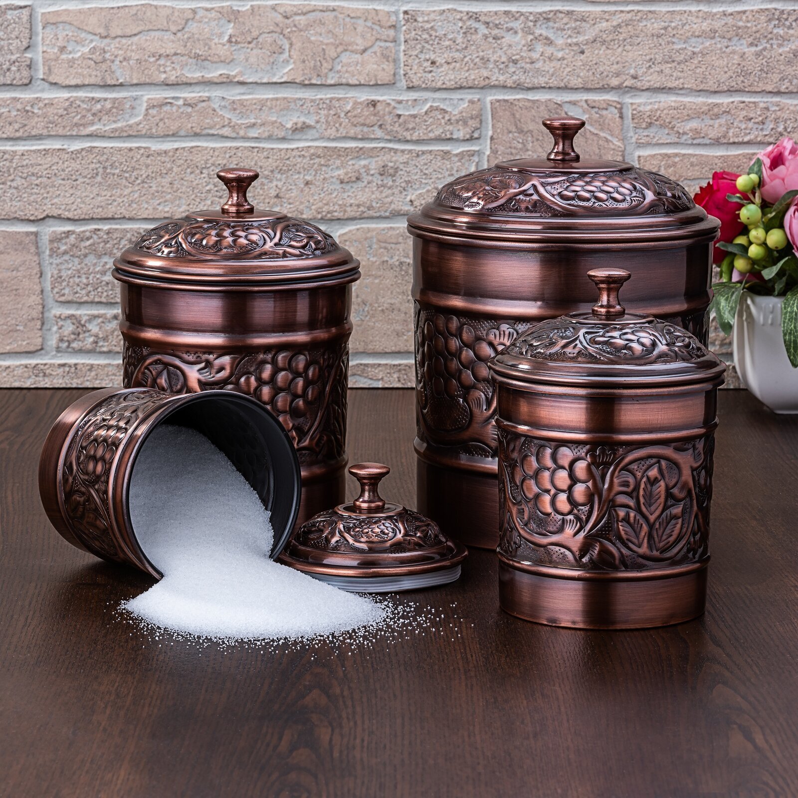 Metal Decorative Kitchen Containers   