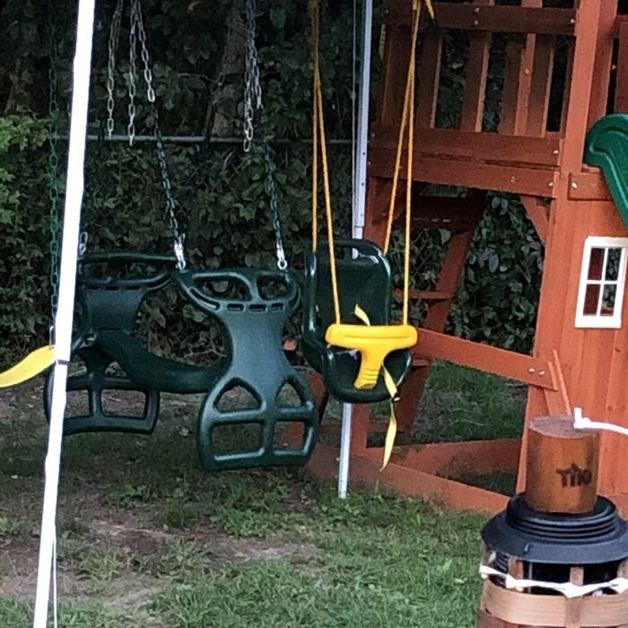 Metal/Plastic Two Person Glider with Chains and Hooks