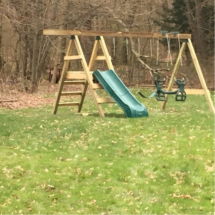 Metal/Plastic Two Person Glider with Chains and Hooks