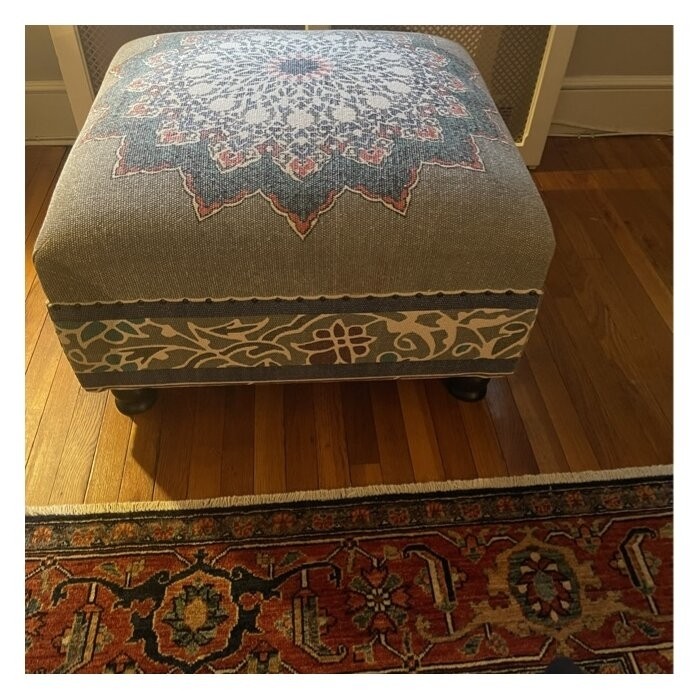 Mikel 32'' Wide Square Ikat Ottoman