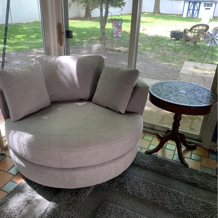 Minorca 52.76'' Wide Swivel Barrel Chair