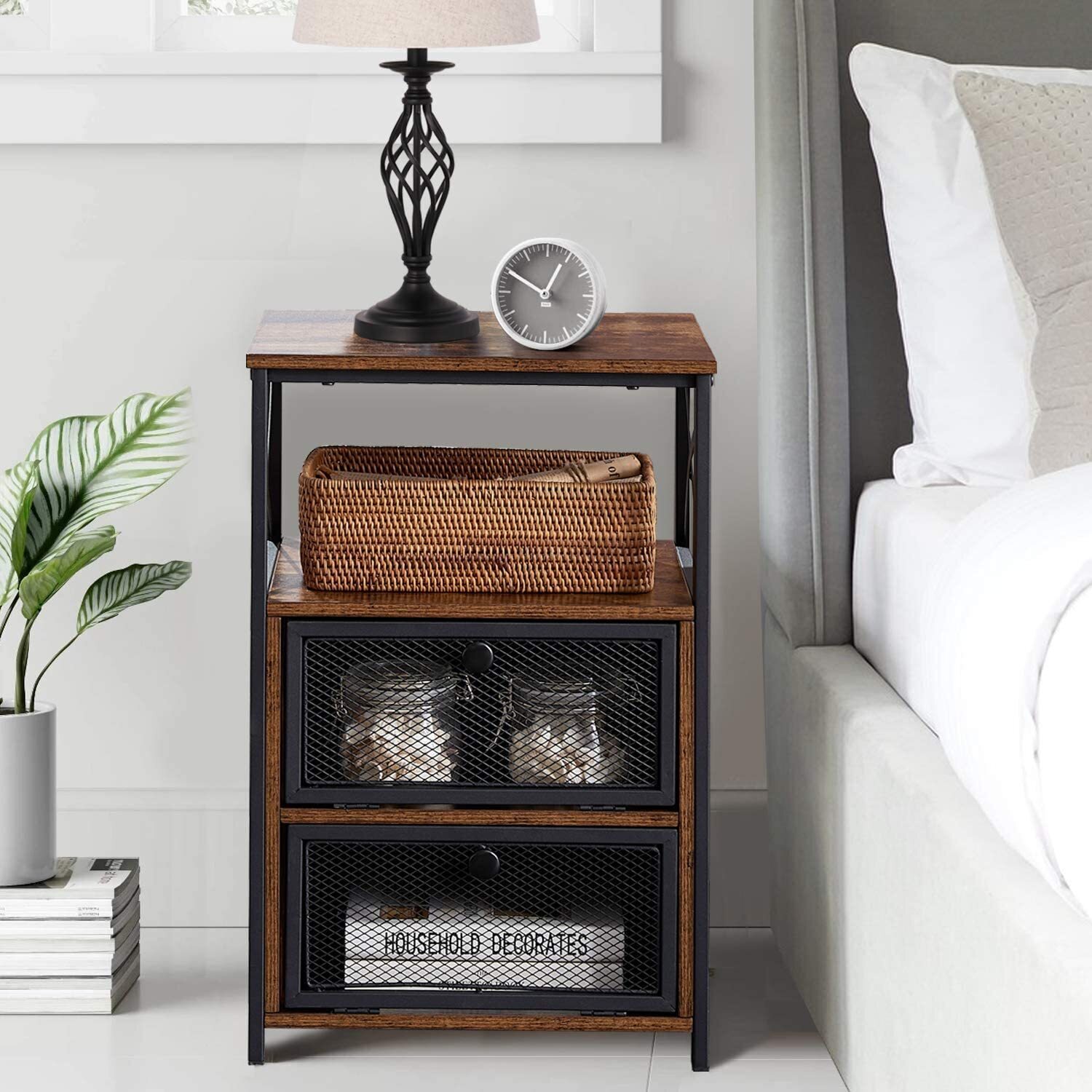 Modern Colonial Cast Iron Nightstand