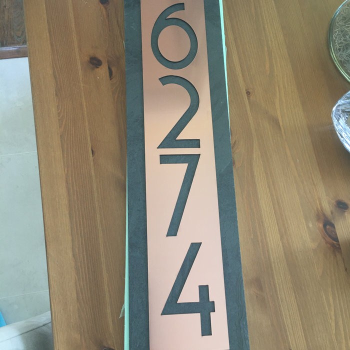 Modern Copper 5-Line Wall Address Plaque