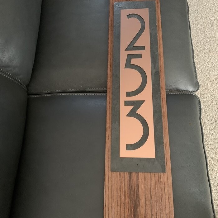 Modern Copper 5-Line Wall Address Plaque