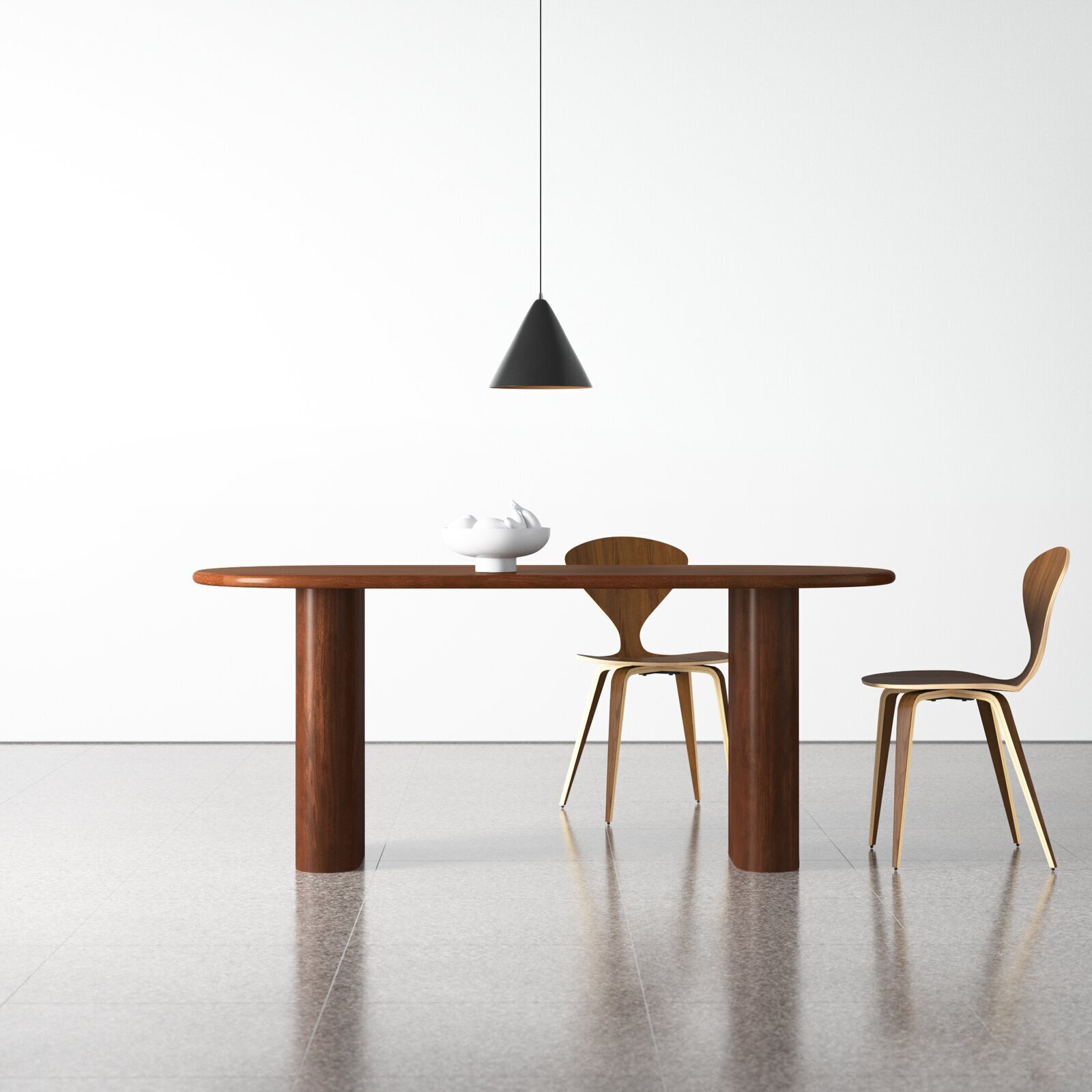 Modern Solid Wood Oval Dining Table