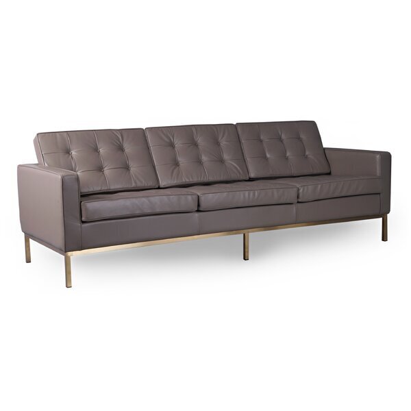 Modern Taupe Leather Sofa