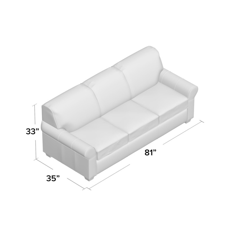 Mojave 81'' Genuine Leather Rolled Arm Sofa