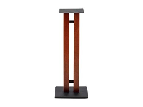 Monolith Speaker Stands - 32 inch, Cherry (Each), 50lbs Capacity, Adjustable Spikes, Sturdy Construction, Ideal for Home Theater Speakers