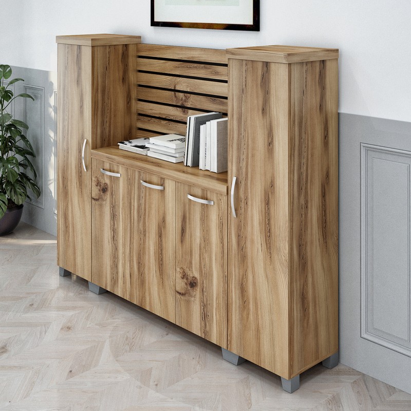 Moors 4 Piece Rectangular Desk with Hutch