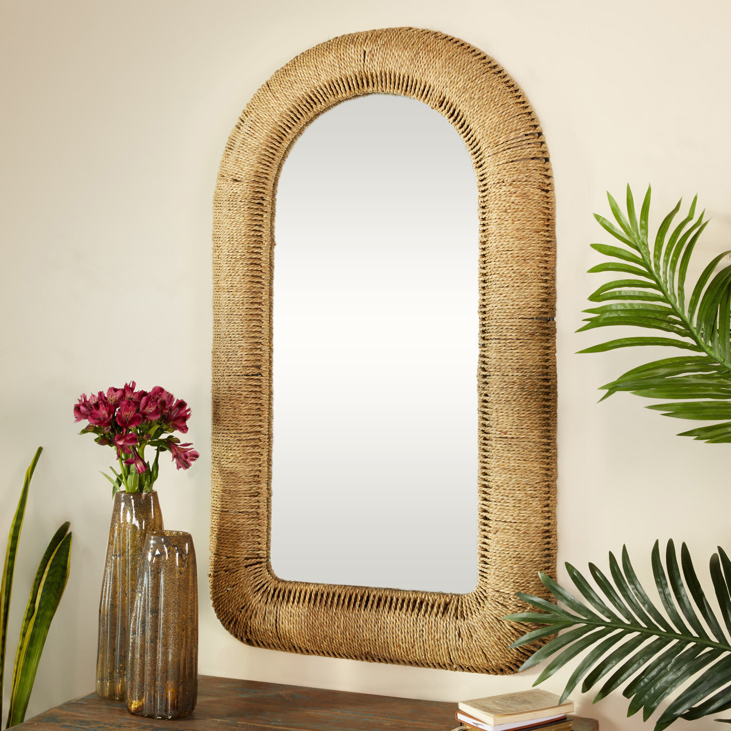 Natural Jute Arched Mirror