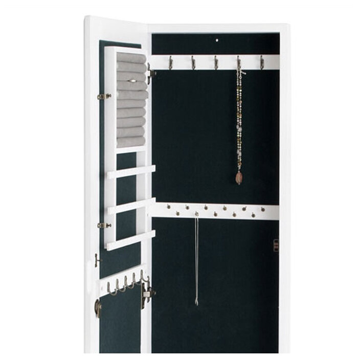Neufeld 14.5'' Wide Wall Mounted Jewelry Armoire with Mirror