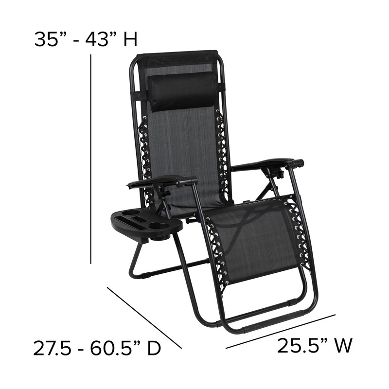Niko Adjustable Folding Mesh Zero Gravity Recliner Patio Chair