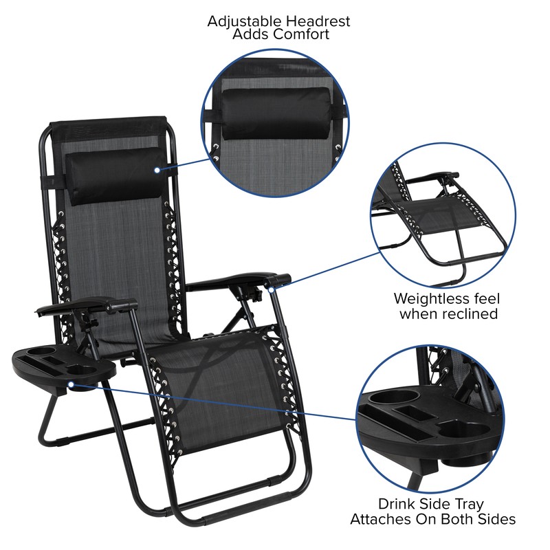 Niko Adjustable Folding Mesh Zero Gravity Recliner Patio Chair