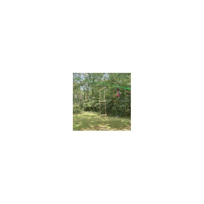 Ninja Line Warrior Obstacle Course Slackline with Climbing Rope Swing Set