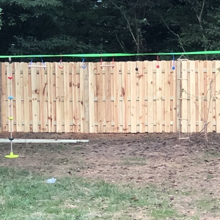 Ninja Line Warrior Obstacle Course Slackline with Climbing Rope Swing Set